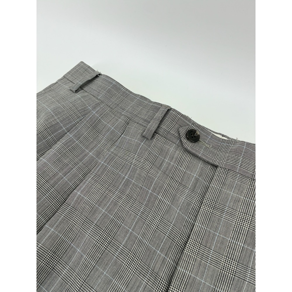 Lauren Ralph Lauren Wool Cashmere Glen Plaid Pleated Cuffed Dress Pants 38x32